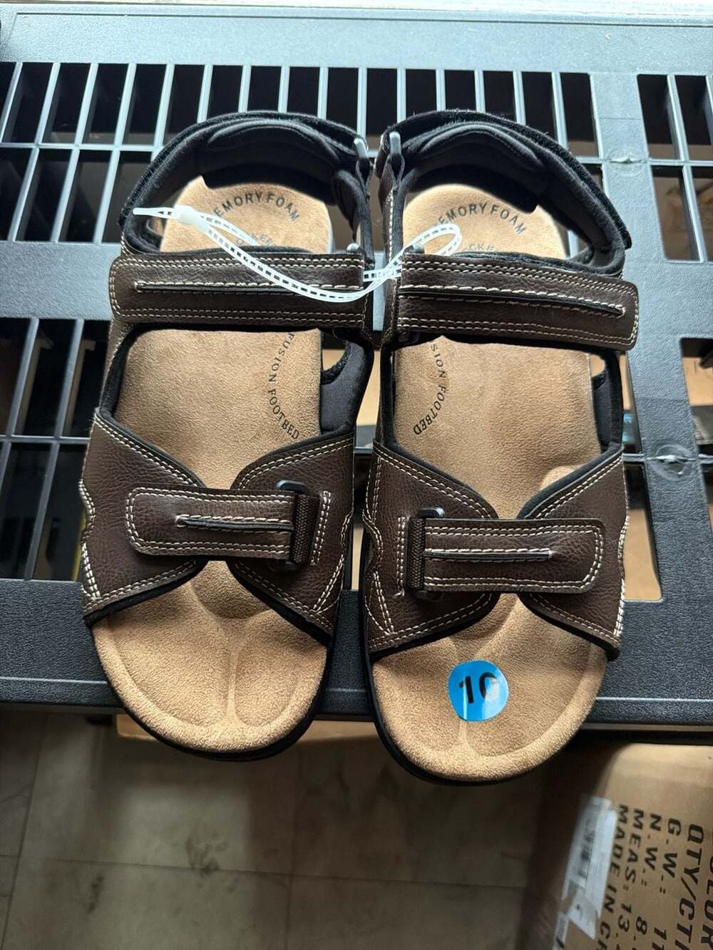 Dockers Men's Newpage Memory Foam Sport Sandals - Size 10 Brown